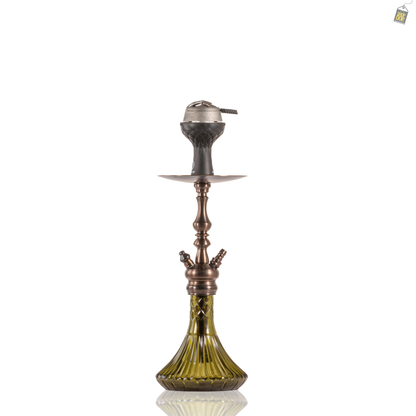 COCOYAYA Simba Hookah with Bag - Bronze Stem / Emerald Green Base