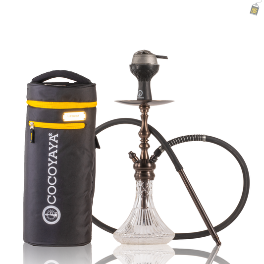 COCOYAYA Simba Hookah with Bag - Bronze Stem / Transparent Base