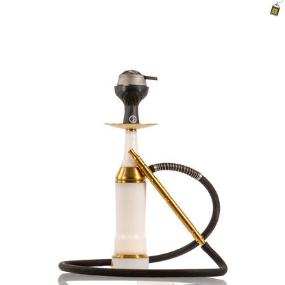 COCOYAYA Broski 2.0 LED Hookah with Bag - Gold Stem (White Base)