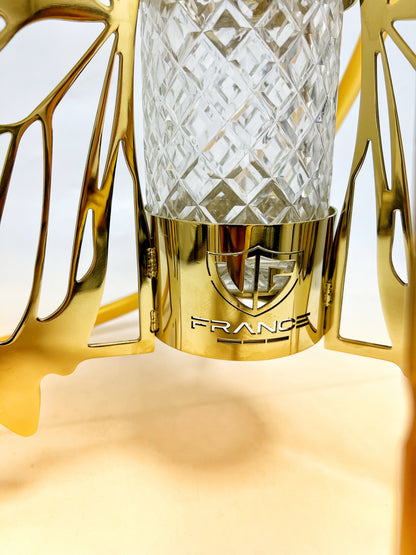 VG France Butterfly Hookah with 3 Bags (LED & Remote) - Golden