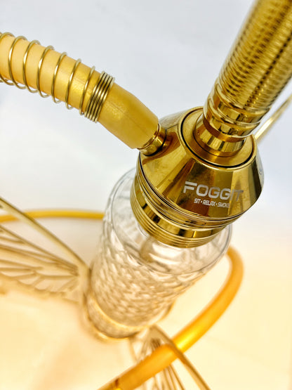 VG France Butterfly Hookah with 3 Bags (LED & Remote) - Golden