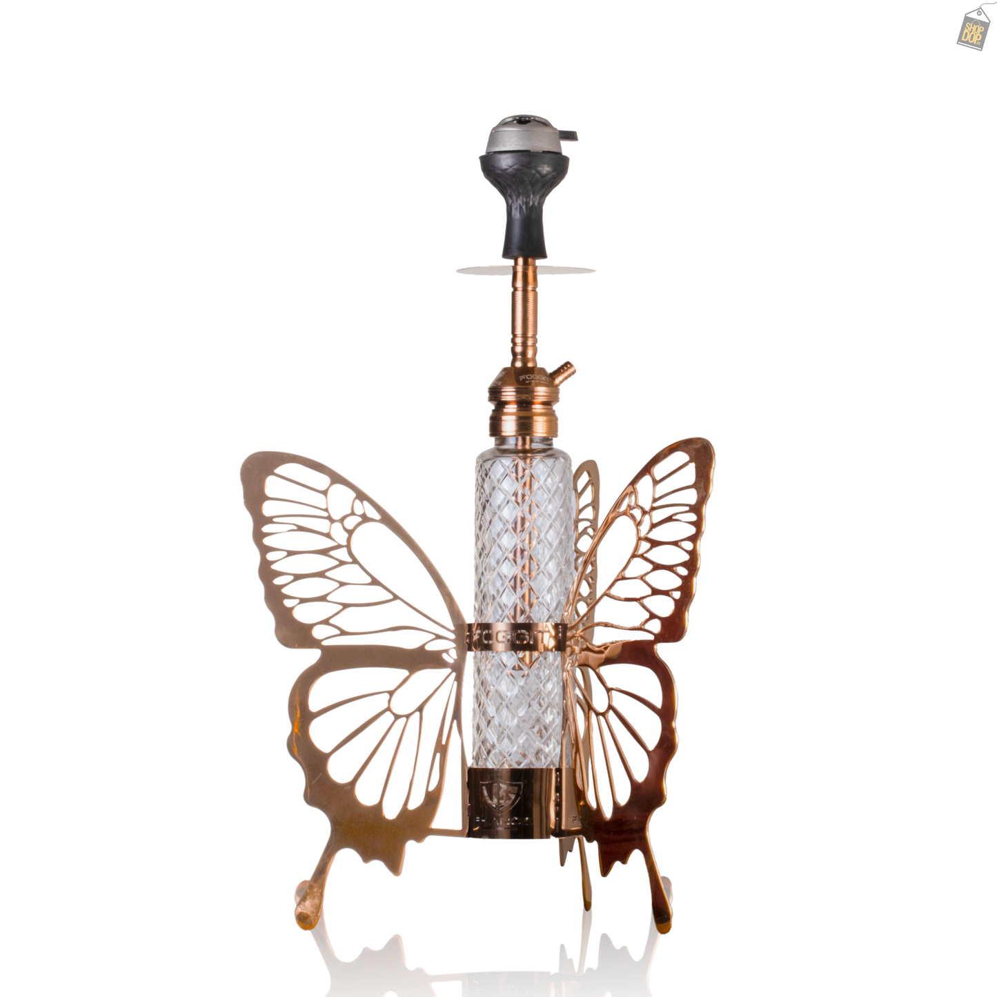 VG France Butterfly Hookah with 3 Bags (LED & Remote) - Bronze