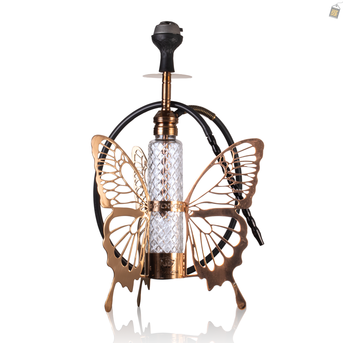 VG France Butterfly Hookah with 3 Bags (LED & Remote) - Bronze
