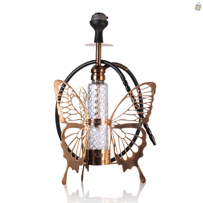 VG France Butterfly Hookah with 3 Bags (LED & Remote) - Bronze