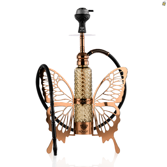 VG France Butterfly Hookah with 3 Bags (LED & Remote) - Bronze
