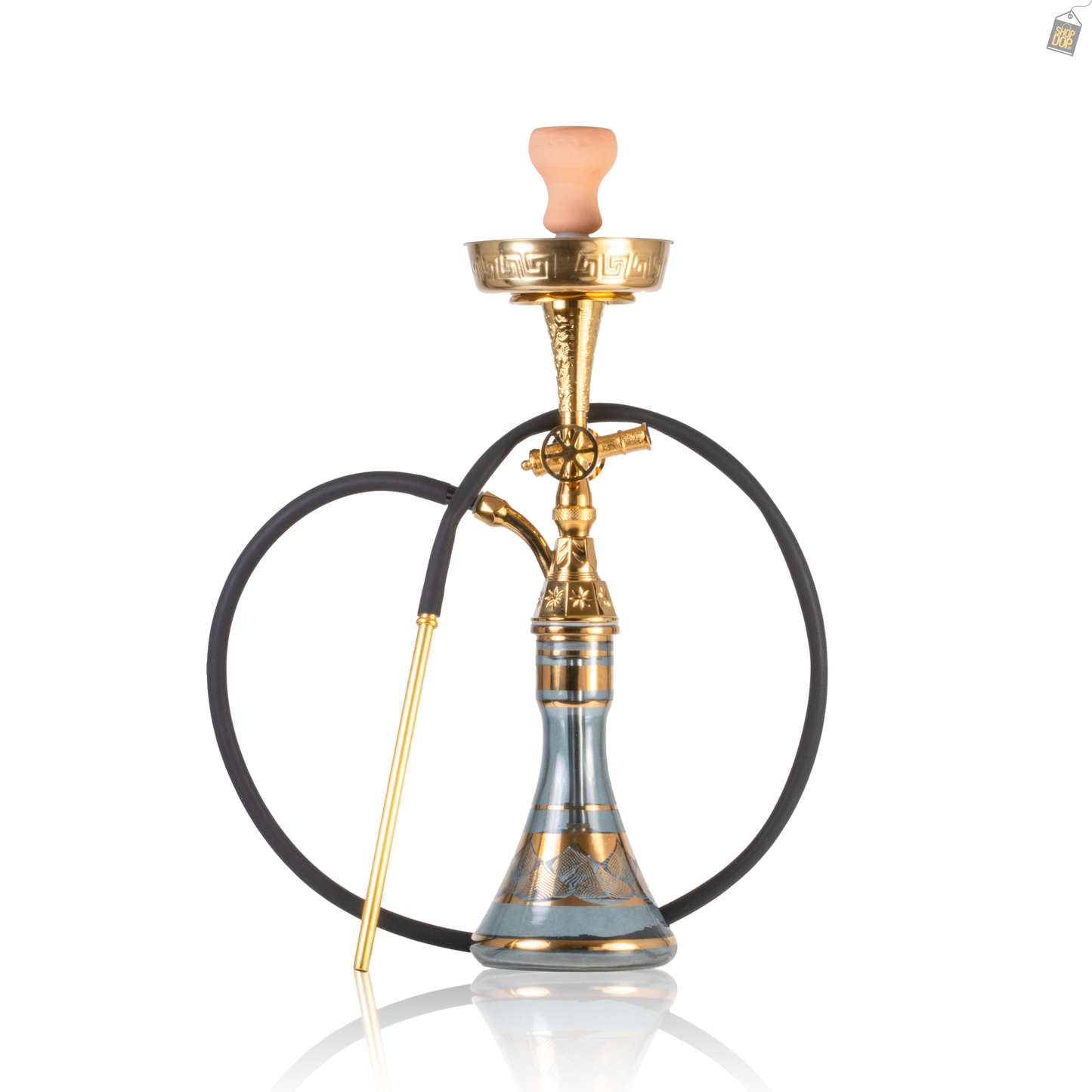 Canon Khalil Gem Hookah - Gold Stem / Grey Base