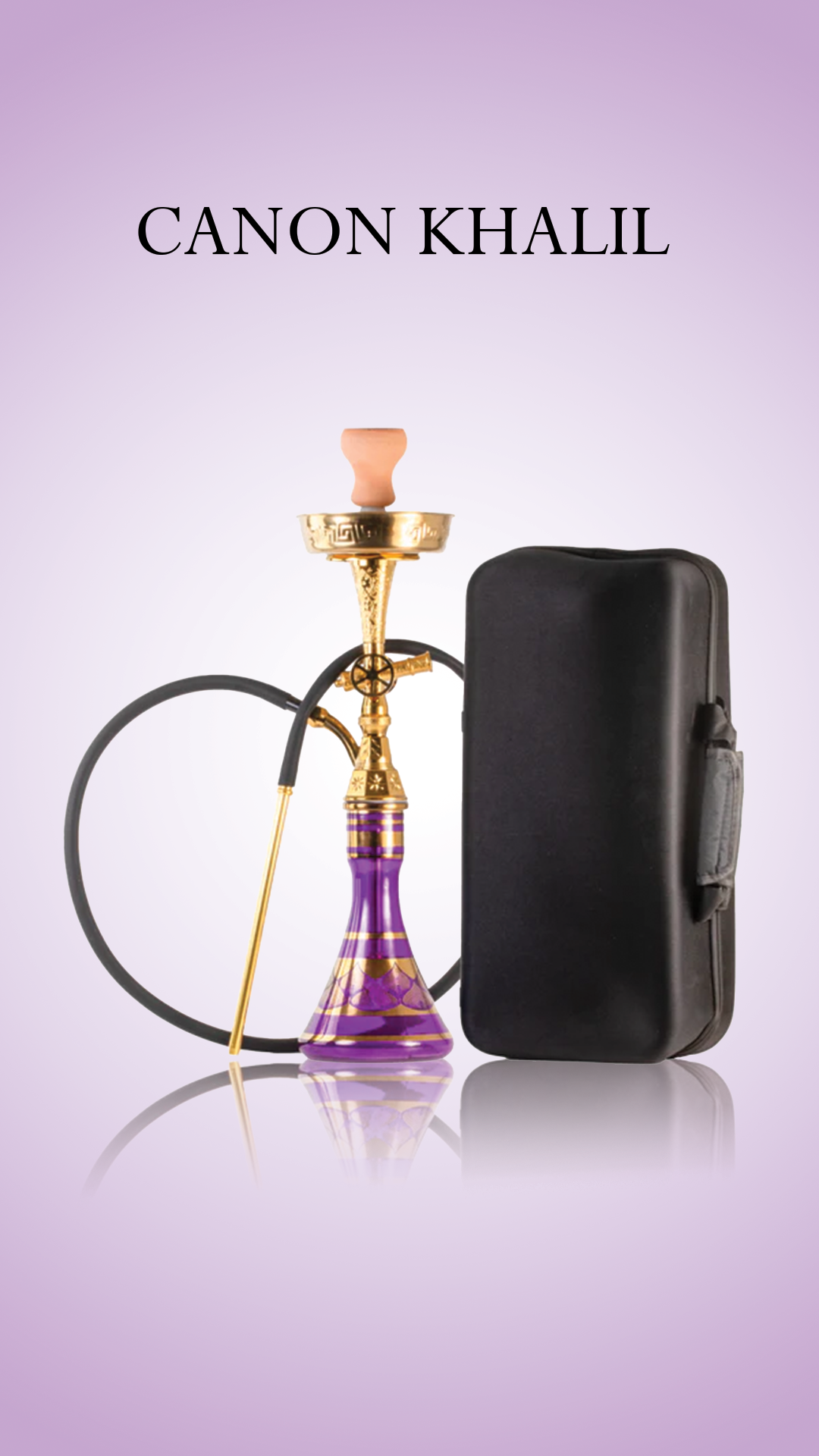Canon Khalil Gem Hookah - Gold Stem / Purple Base