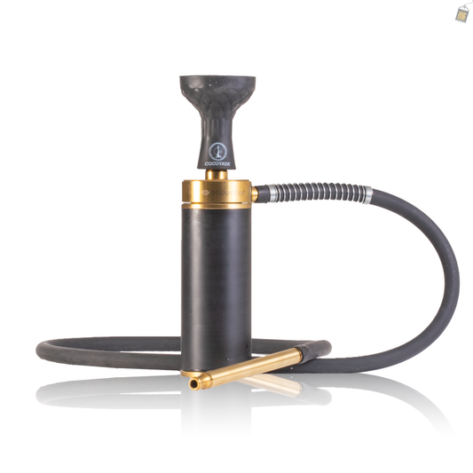 COCOYAYA Car-O-Bar Hookah - Gold Stem (Black Base)