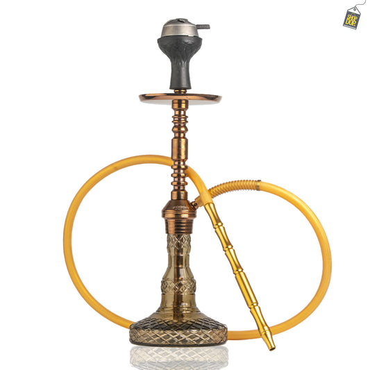 Persian Carafe Hookah with Bag - Bronze Stem / Grey Base