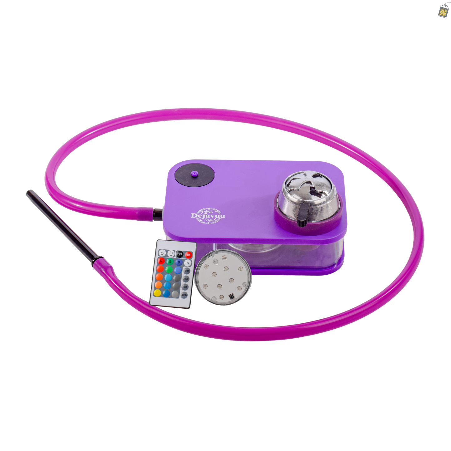 Car Hookah with LED Light & Remote - Purple