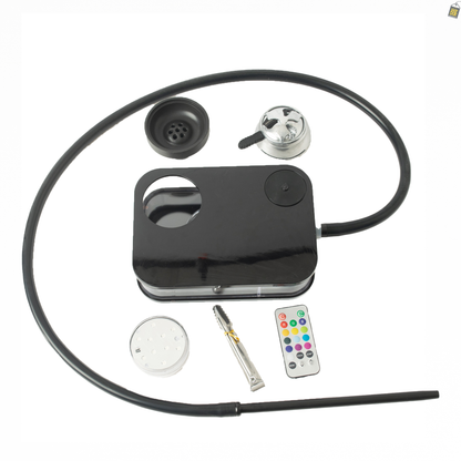 Car Hookah with LED Light & Remote - Black