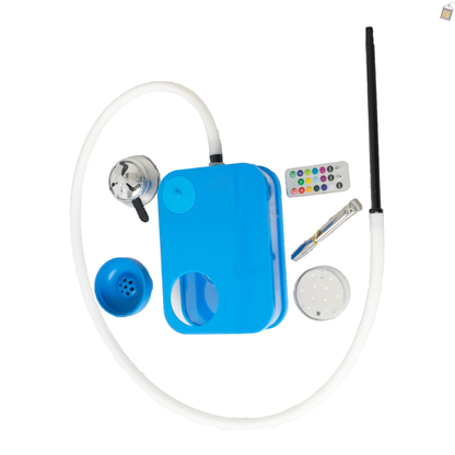 Car Hookah with LED Light & Remote - Blue