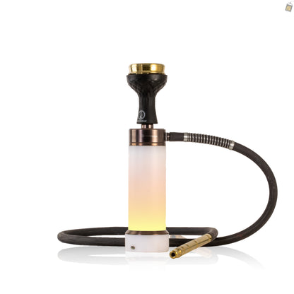 COCOYAYA Car-O-Bar LED Hookah with Bag - Bronze Stem (White Base)