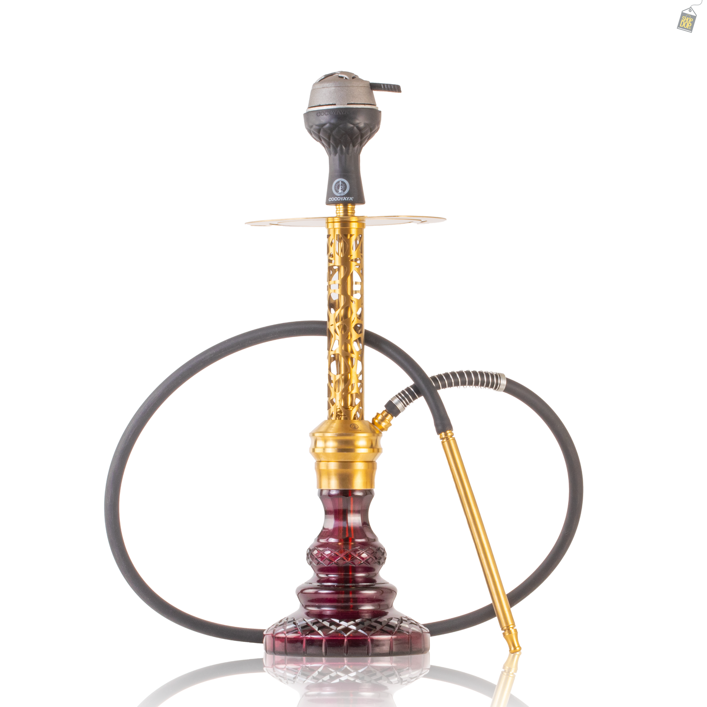 COCOYAYA Valeria Mesh Hookah with Bag - Gold Stem / Purple Base