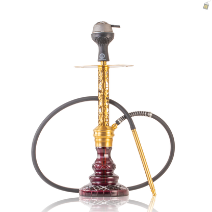 COCOYAYA Valeria Mesh Hookah with Bag - Gold Stem / Purple Base