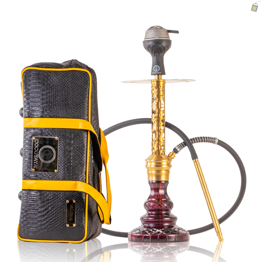 COCOYAYA Valeria Mesh Hookah with Bag - Gold Stem / Purple Base