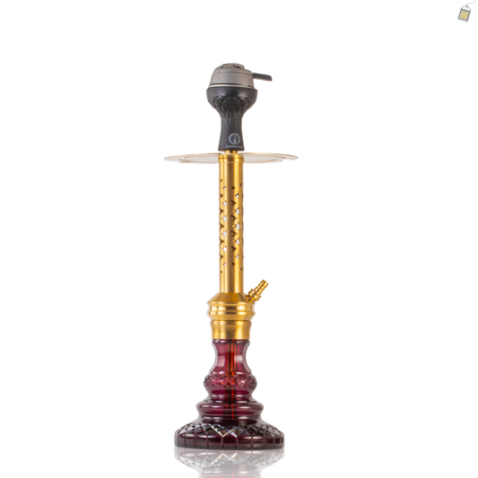 COCOYAYA Valeria Gem Hookah with Bag - Gold Stem / Purple Base