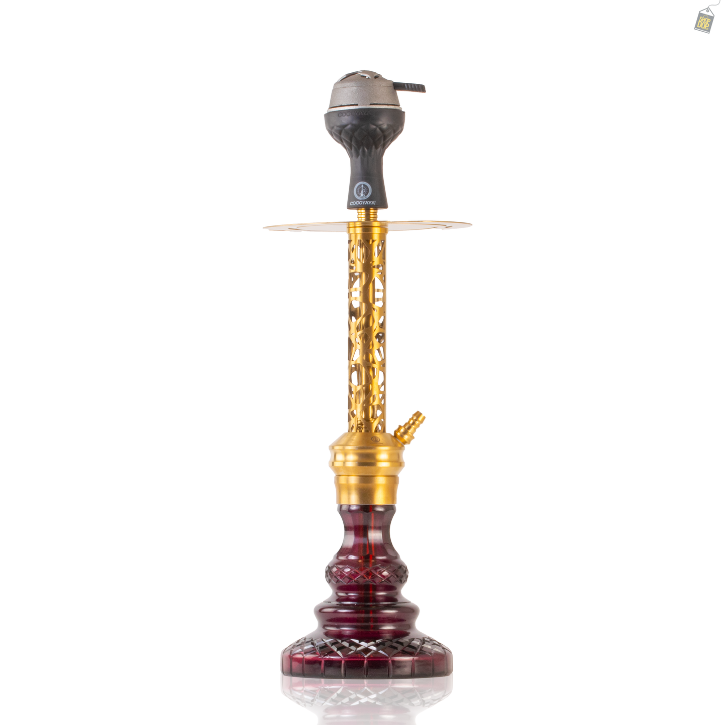 COCOYAYA Valeria Mesh Hookah with Bag - Gold Stem / Purple Base