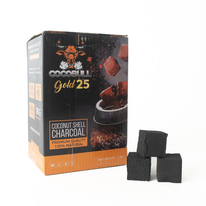 Cocobull Gold Coconut Shell Hookah Charcoal - 1 kg (72pcs)