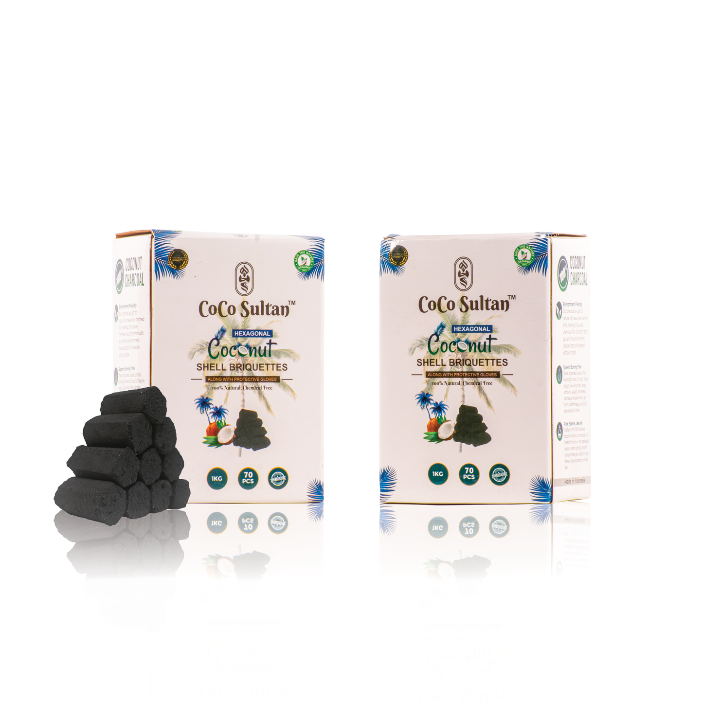 COCO Sultan Hexagonal Hookah Coconut Coal - Pack of 2kg