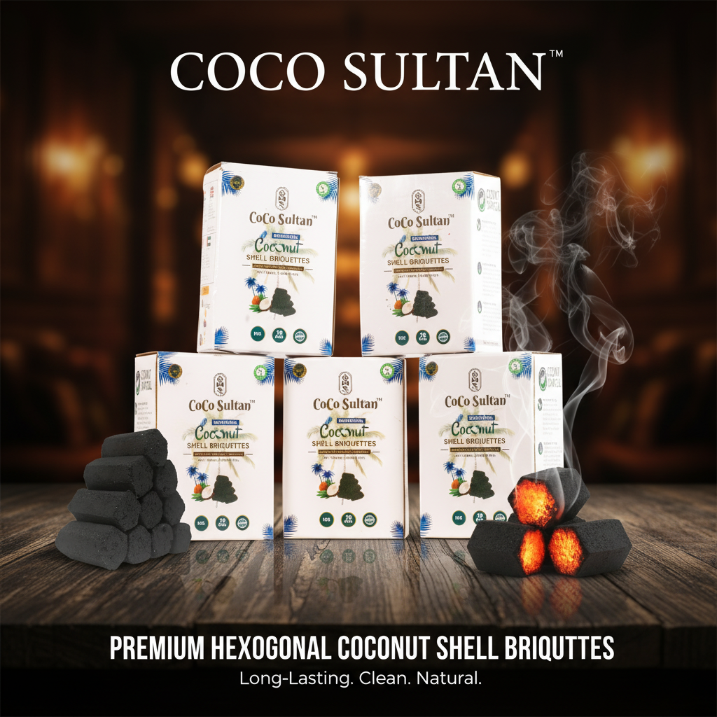 COCO Sultan Hexagonal Hookah Coconut Coal - Pack of 5kg