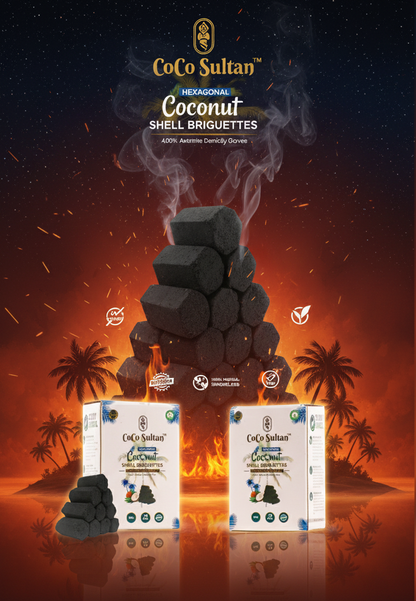 COCO Sultan Hexagonal Hookah Coconut Coal - Pack of 2kg