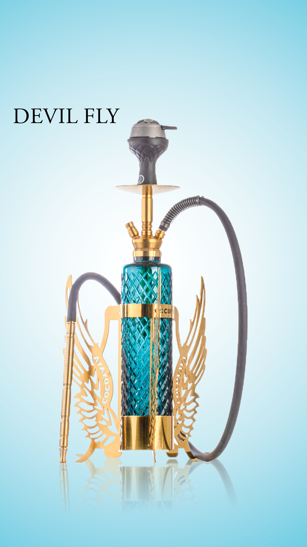 COCOYAYA Devil Fly Hookah - Golden / Green Base