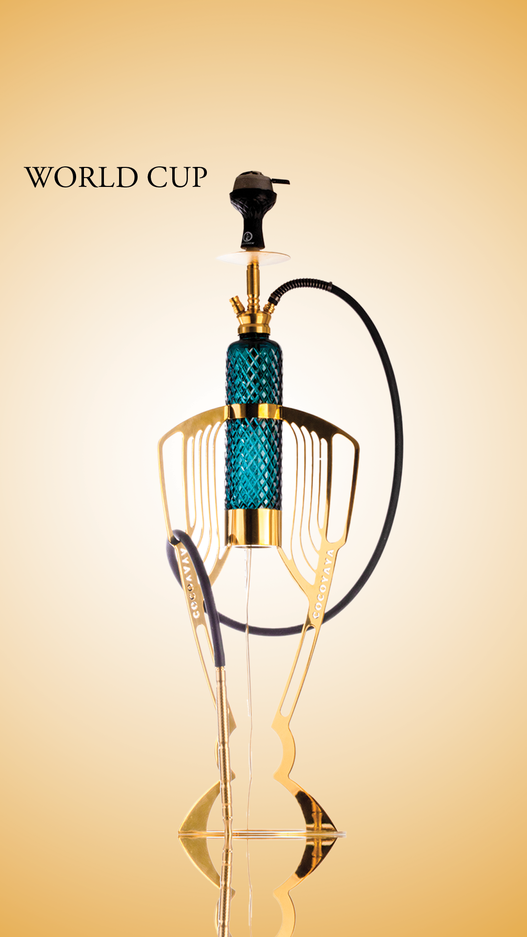 COCOYAYA World Cup Hookah - Gold / Green Base