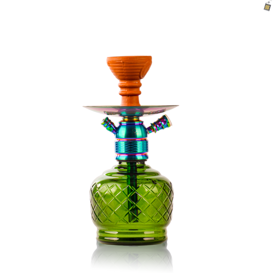 COCOYAYA X9 Hookah - Rainbow Stem / Emerald Green Base