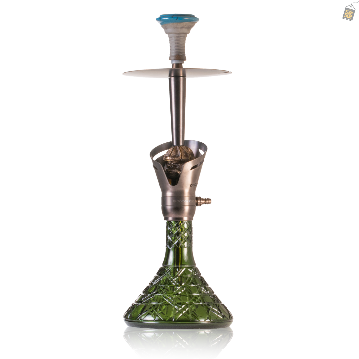 COCOYAYA Baku Cigar Hookah - Bronze Stem / Emerald Green Base