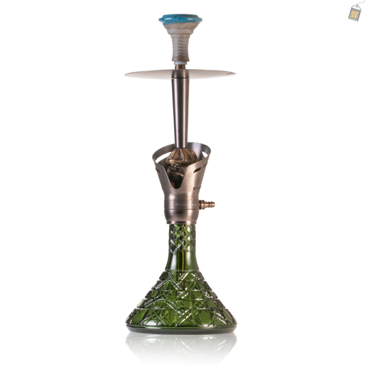COCOYAYA Baku Cigar Hookah - Bronze Stem / Emerald Green Base