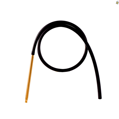 COCOYAYA Silicone Hookah Pipe - Plain Golden Handle / Black Pipe