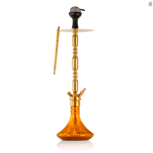 COCOYAYA King Series Brando Hookah with Bag - Gold Stem / Amber Base