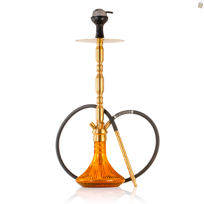 COCOYAYA King Series Brando Hookah with Bag - Gold Stem / Amber Base