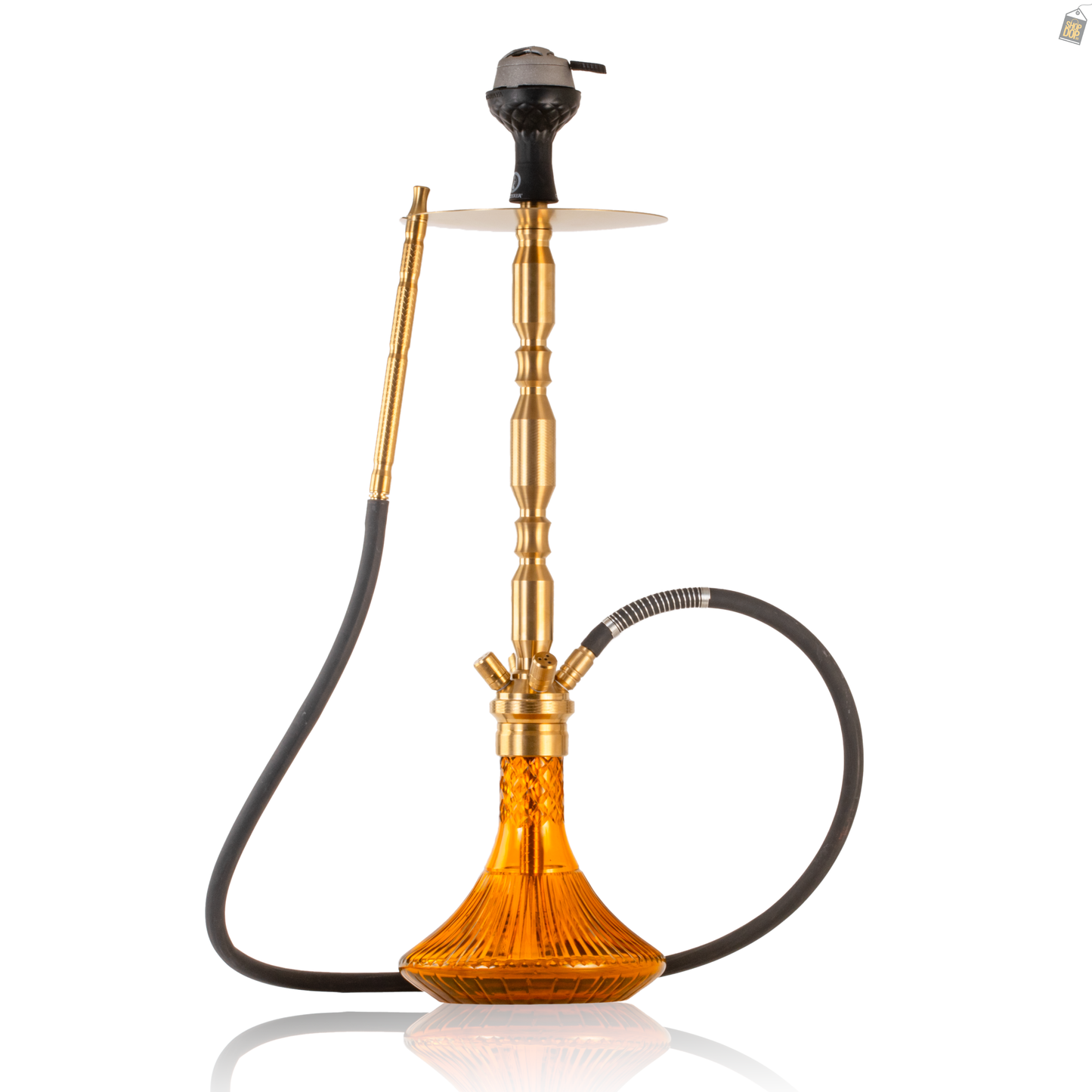 COCOYAYA King Series Brando Hookah with Bag - Gold Stem / Amber Base