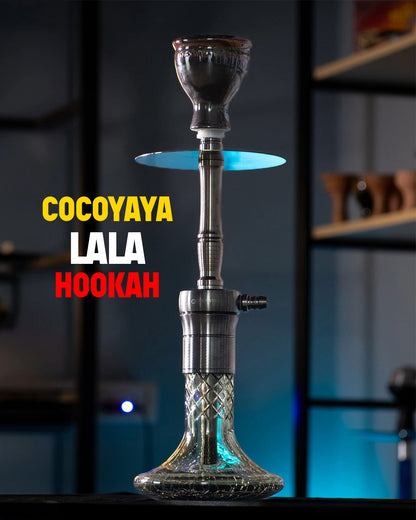 COCOYAYA Lala Hookah - Bronze Stem/Black Crackle Base