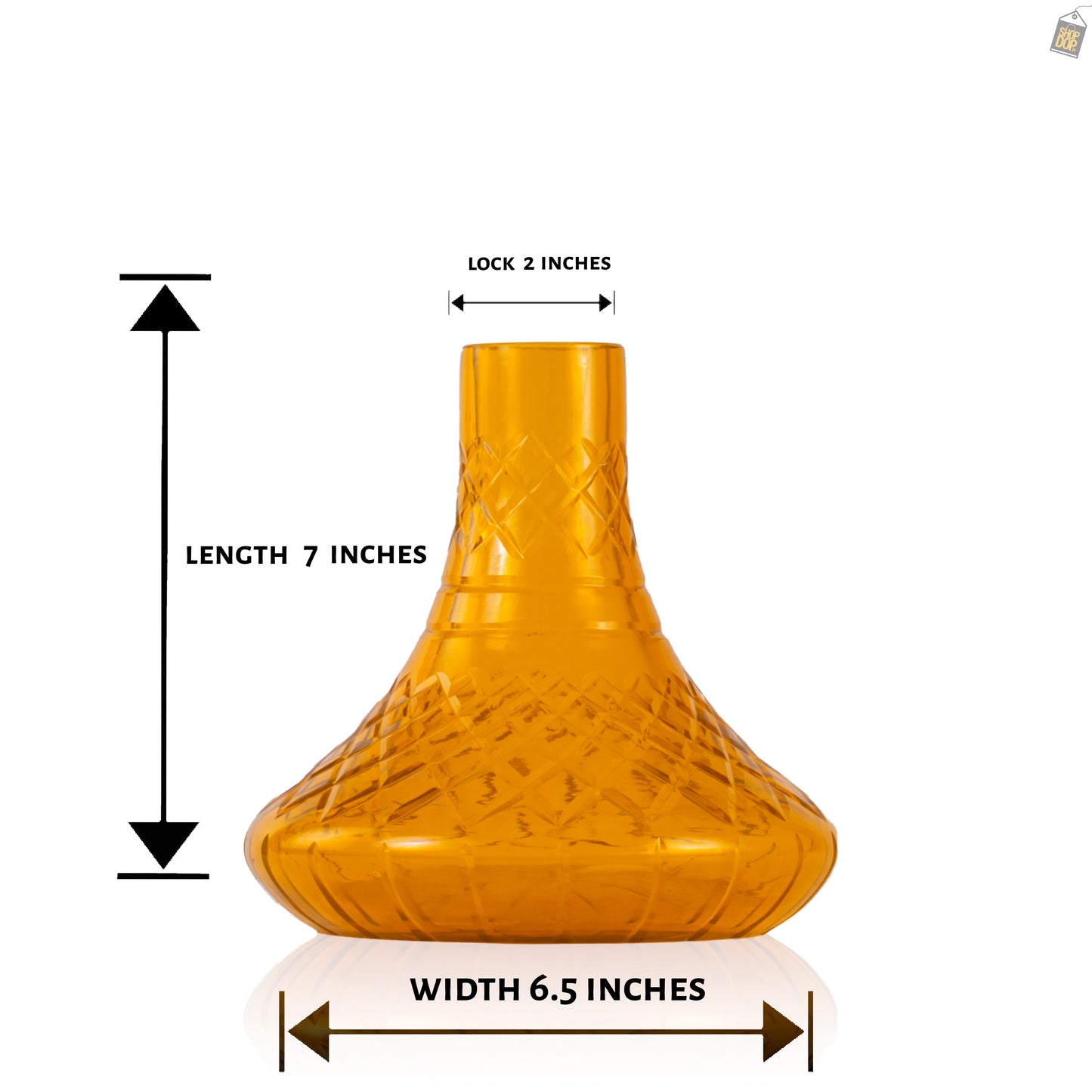 Dark Knight Hookah Replacement Base Only without Lock - Amber