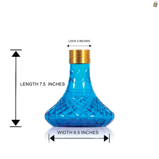 Dark Knight Hookah Replacement Base Only with Golden Lock - Blue