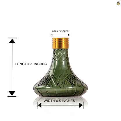 Dark Knight Hookah Replacement Base Only with Golden Lock - Green