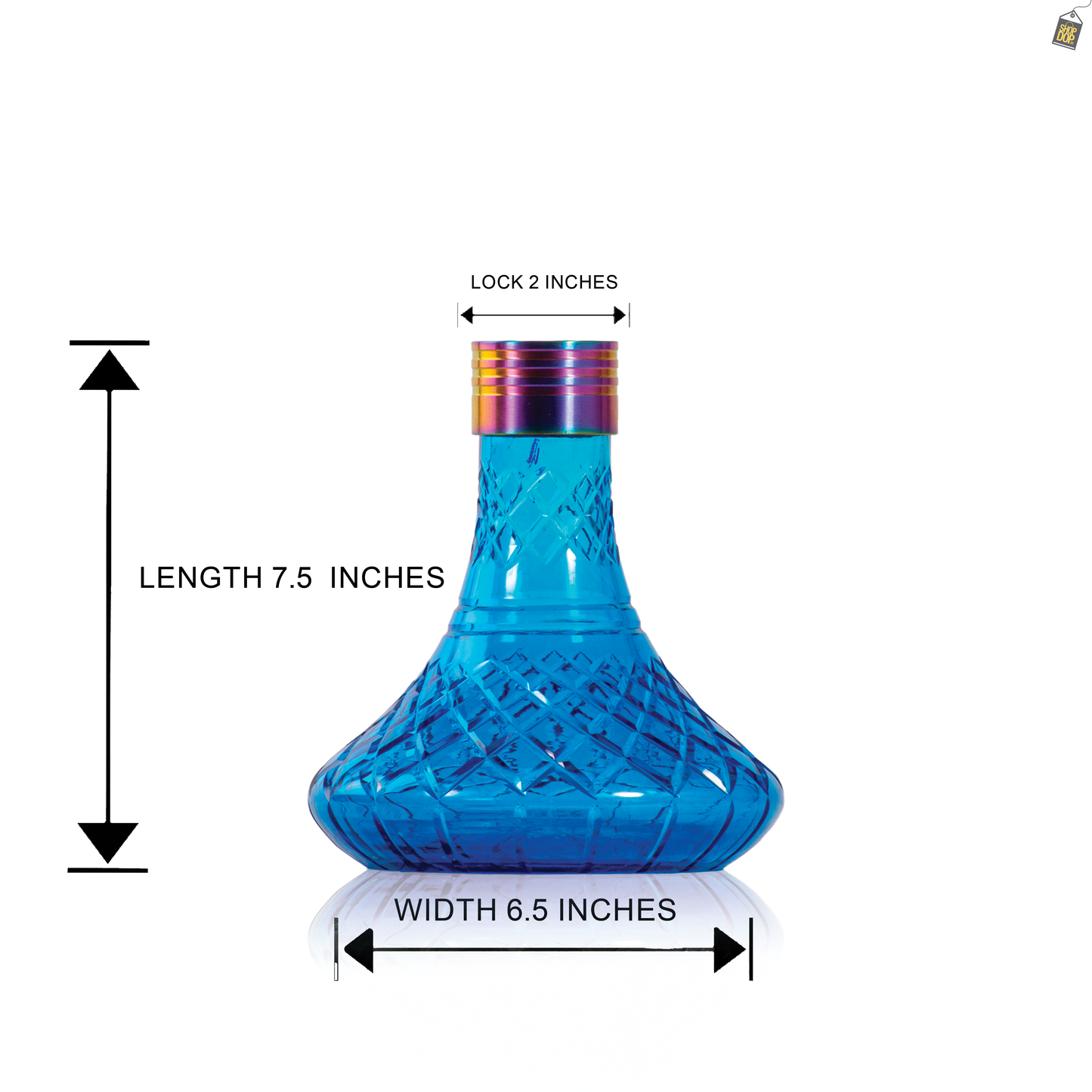 Dark Knight Hookah Replacement Base Only with Rainbow Lock - Blue