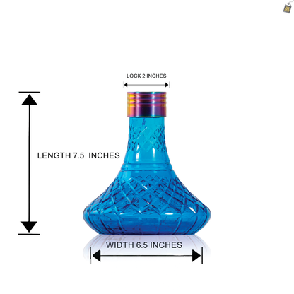 Dark Knight Hookah Replacement Base Only with Rainbow Lock - Blue