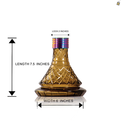 Dark Knight Hookah Replacement Base Only with Rainbow Lock - Grey