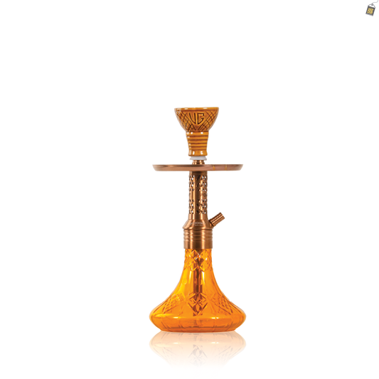 Dark Knight Slash Hookah with Bag - Bronze Stem / Amber Base