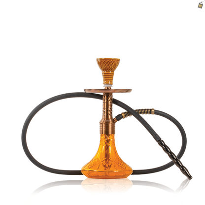 Dark Knight Slash Hookah with Bag - Bronze Stem / Amber Base