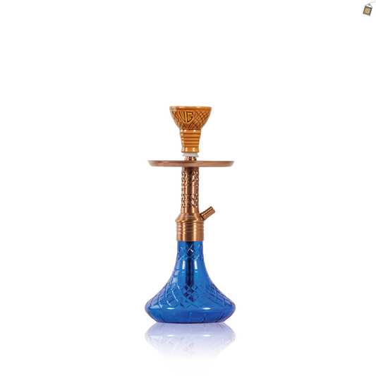 Dark Knight Slash Hookah with Bag - Bronze Stem / Blue Base