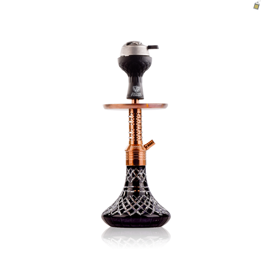 Dark Knight Zipper Hookah with Bag - Bronze Stem / Black Base