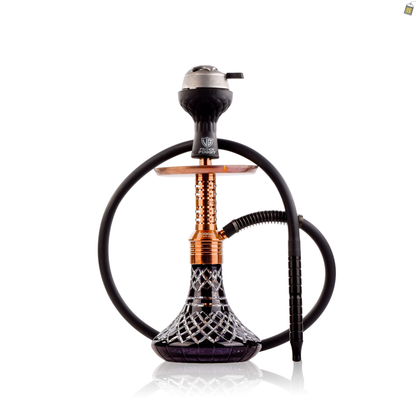 Dark Knight Zipper Hookah with Bag - Bronze Stem / Black Base