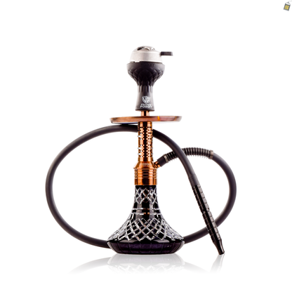 Dark Knight Zipper Hookah with Bag - Bronze Stem / Black Base