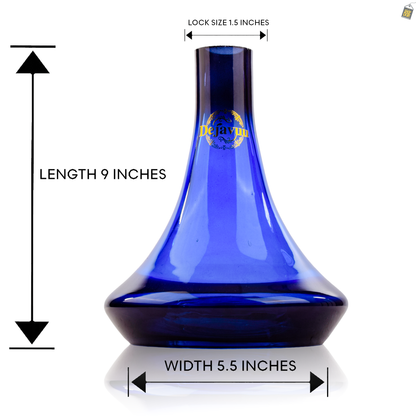 Delta Glass Hookah Replacement Base - Blue (Lock)