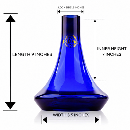 Delta Glass Hookah Replacement Base - Blue (Lock)
